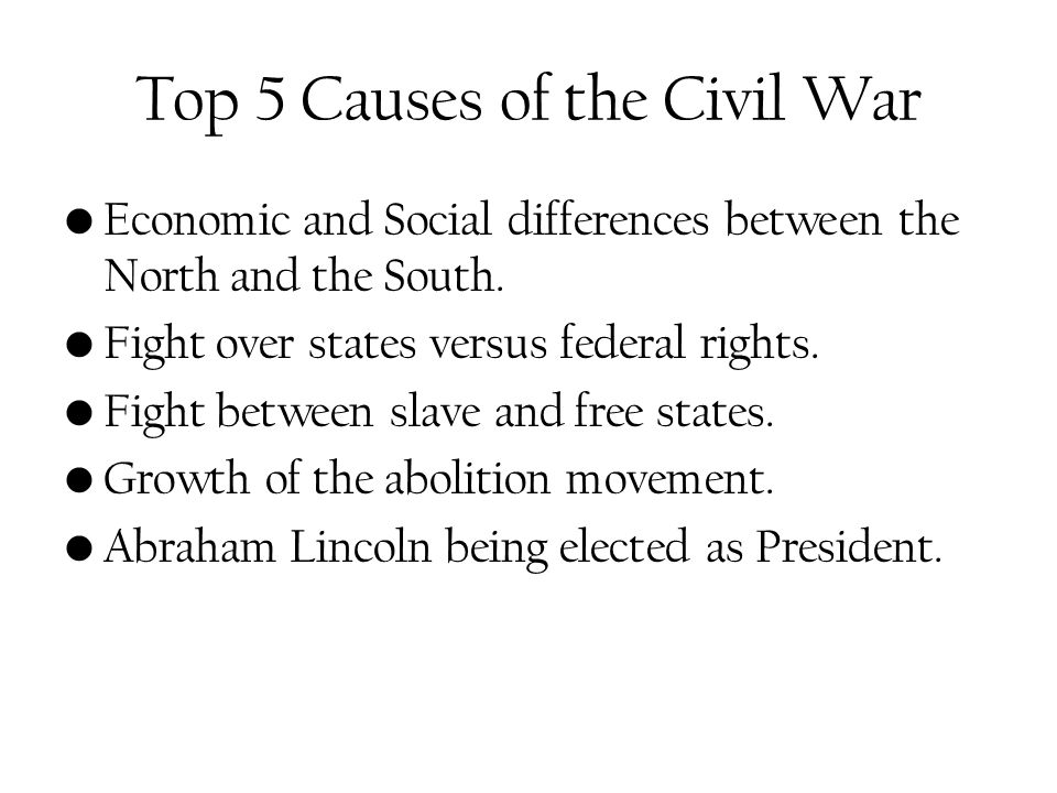 underlying social causes of the civil war