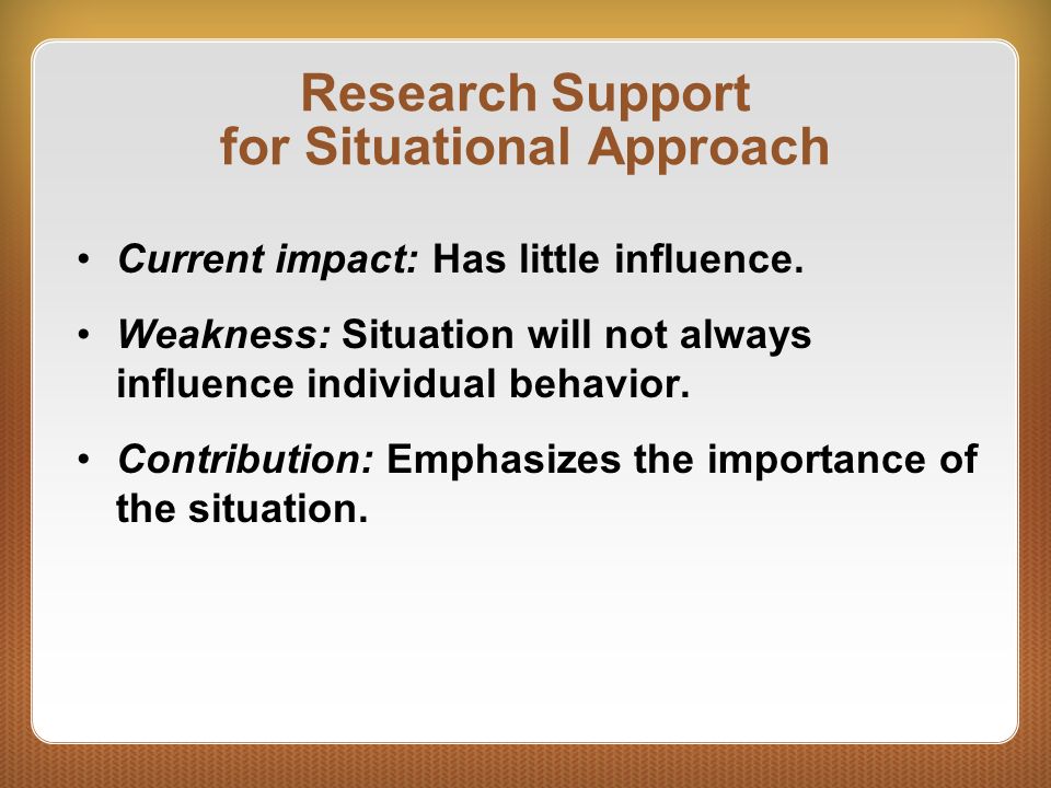 situational approach psychology