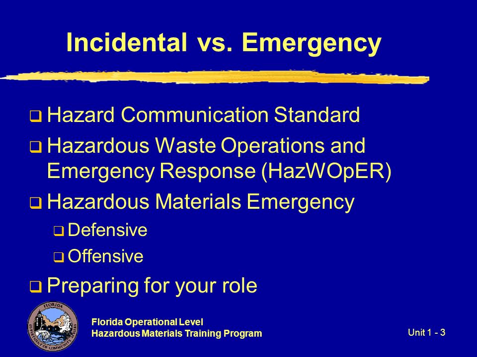 Florida Operational Level Hazardous Materials Training Program Florida ...