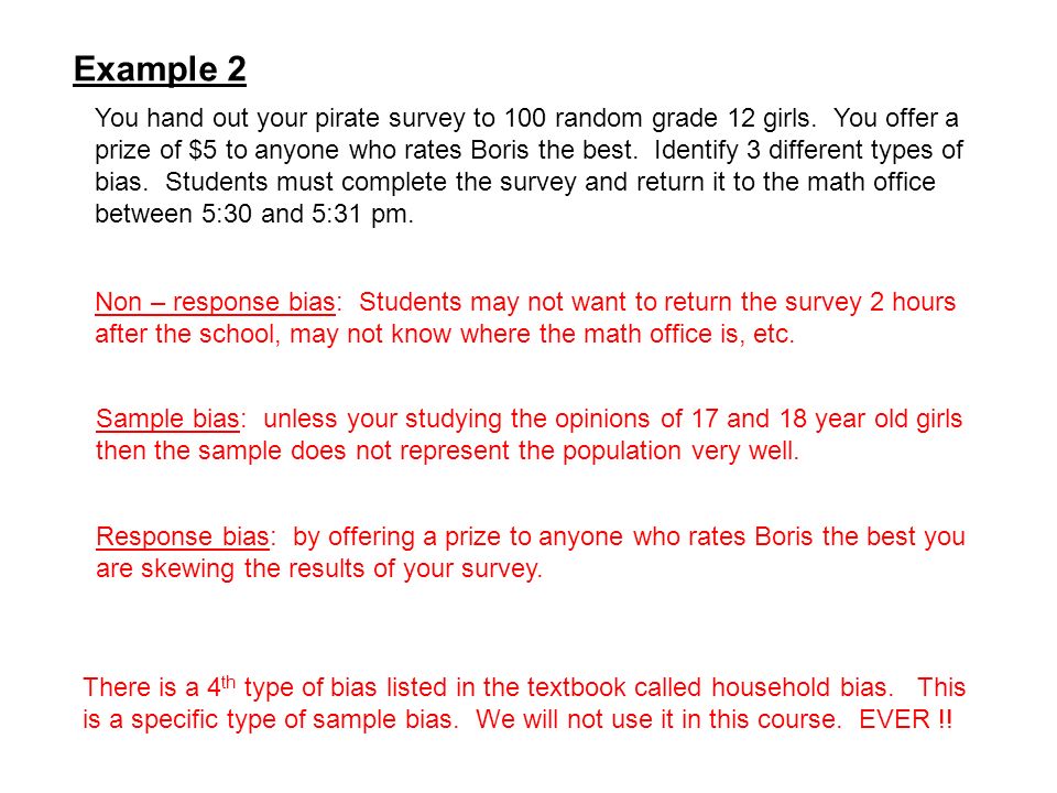 2 4 creating questions 2 5 avoiding bias example 1 a create an open survey question on pirates what are the three things you like the most about pirates ppt download