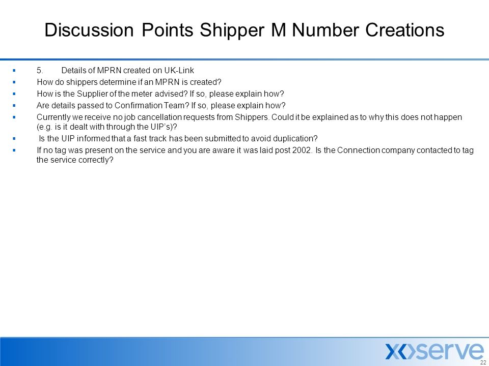 22 Discussion Points Shipper M Number Creations  5.