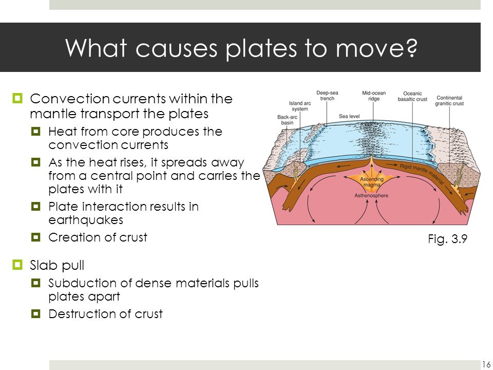 What causes plates to move.