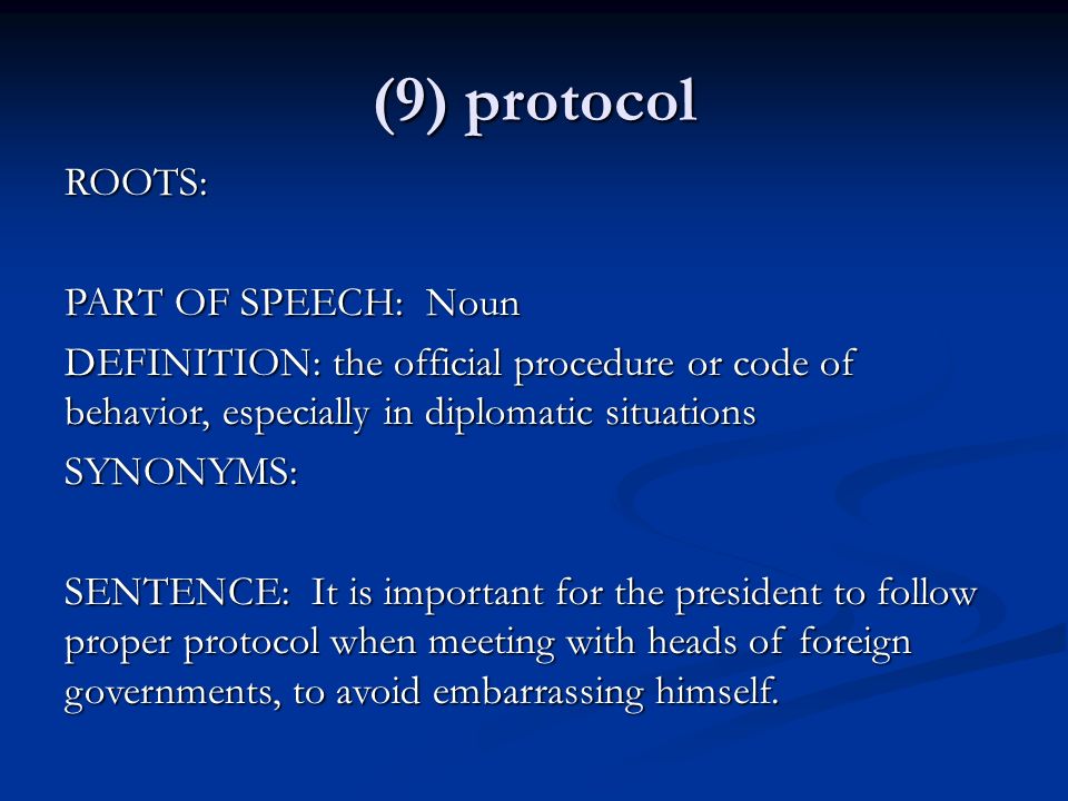 Definition proper protocol Protocol