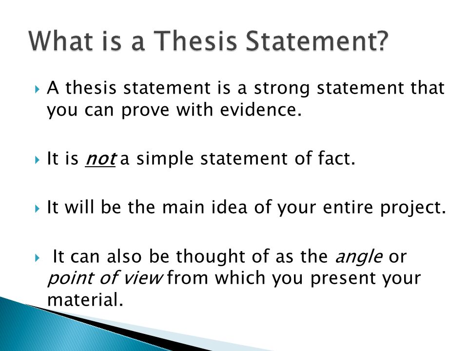 can a thesis statement be a fact