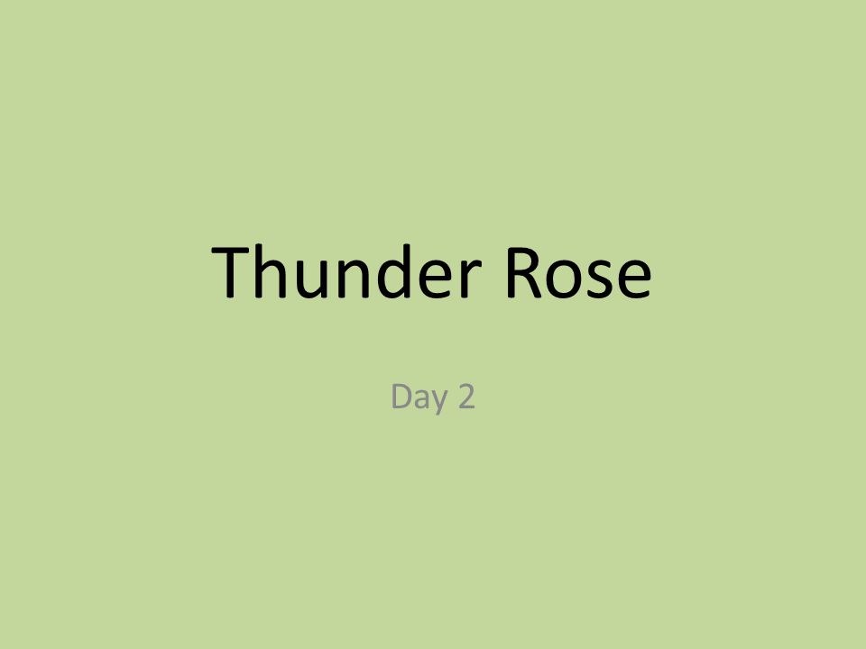 Thunder Rose Day 2