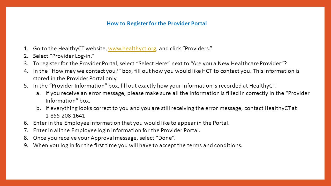 How to Register for the Provider Portal