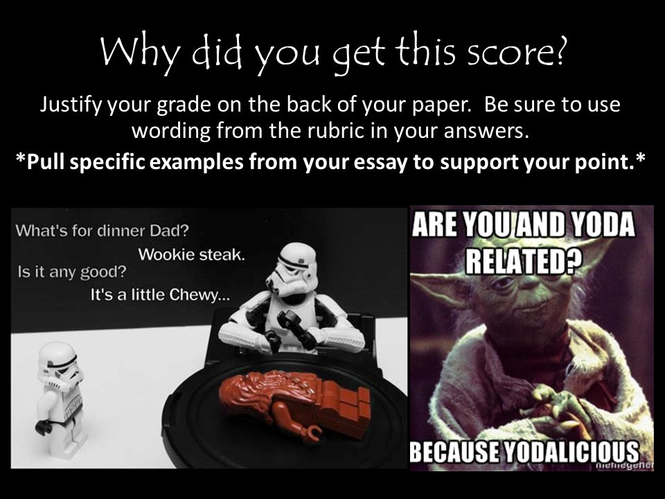 Why did you get this score. Justify your grade on the back of your paper.