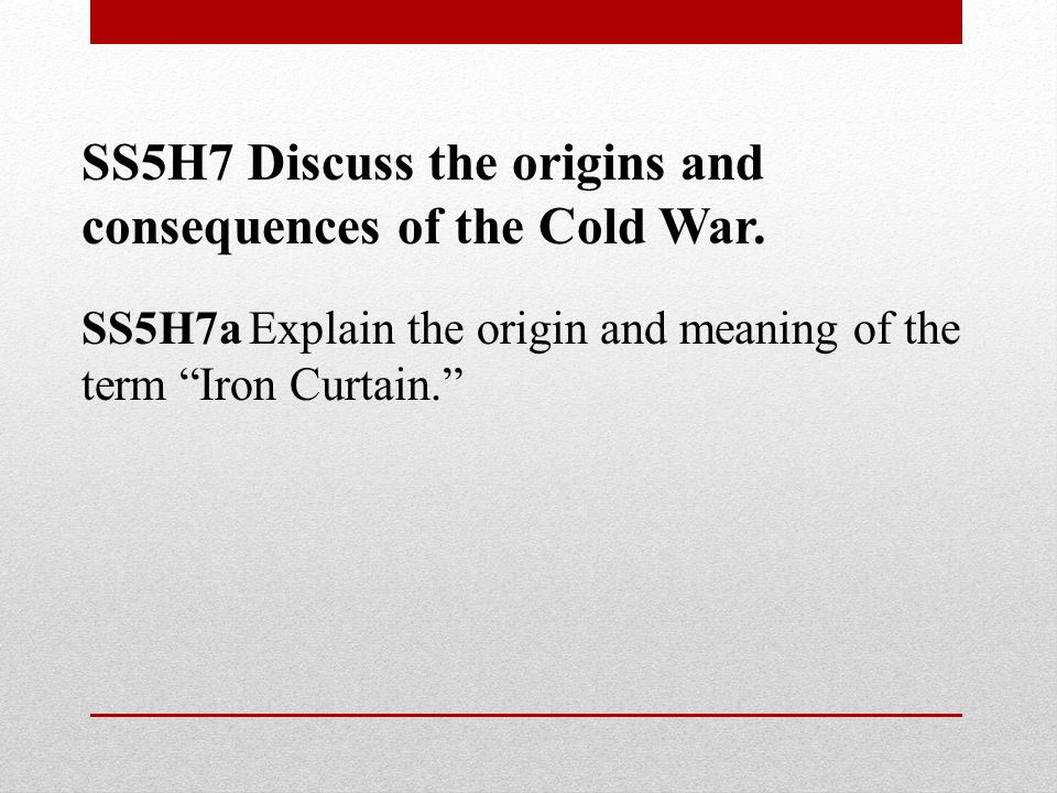 The Cold War Mrs. Bryant's 5 th Grade Georgia Standards. - ppt download