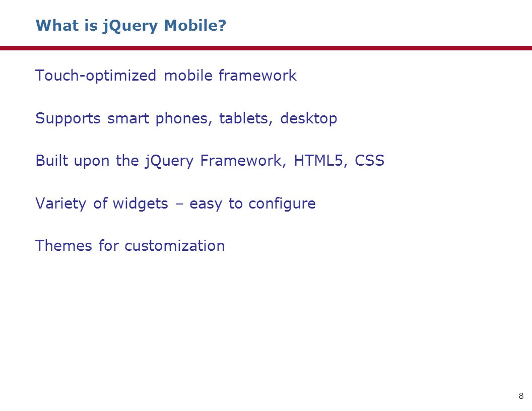 What is jQuery Mobile.