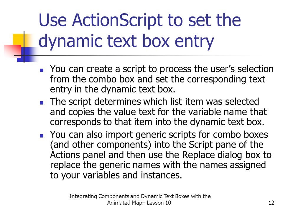 Integrating Components and Dynamic Text Boxes with the Animated Map ...