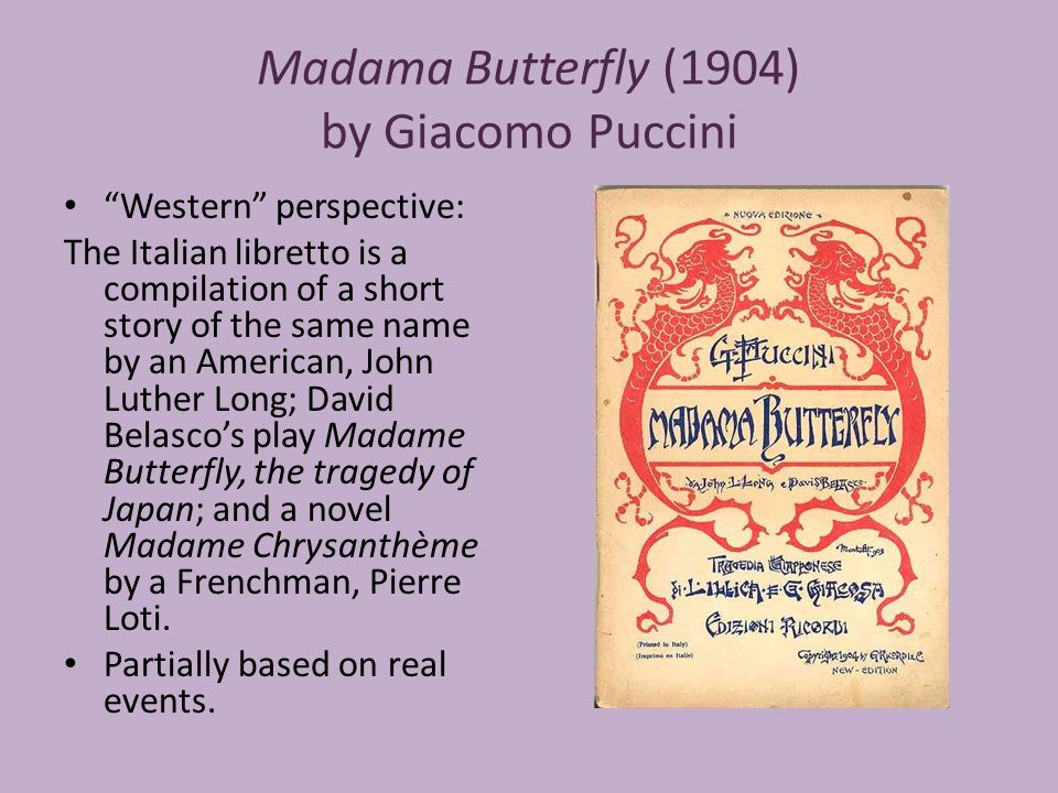 Orientalism: Representations of Japan in “Western” arts Stereotyping and  Exoticism: Giacomo Puccini's opera Madama Butterfly ⌘ Harakiri, film by  Fritz. - ppt download