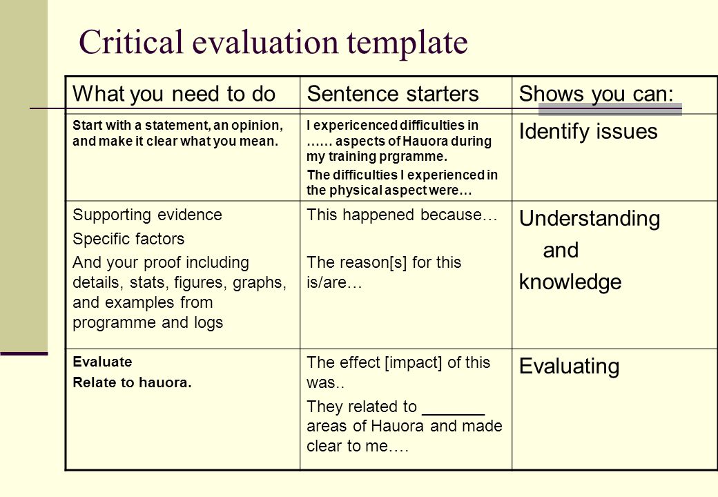 how to critically evaluate