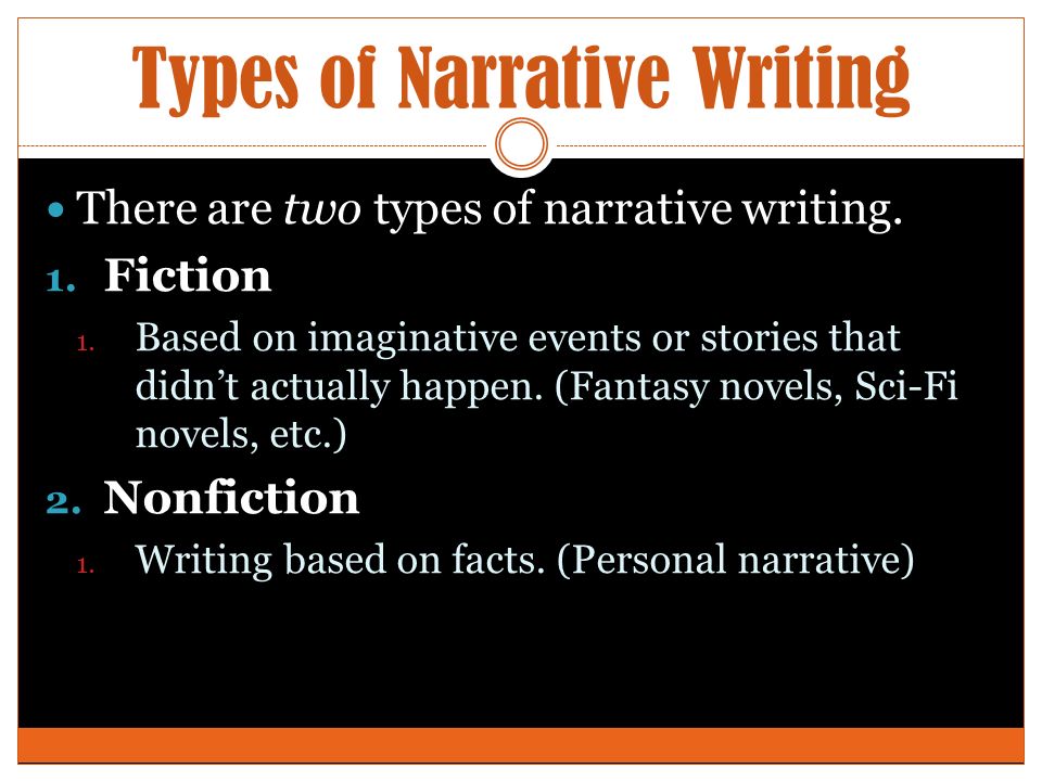 kinds of narrative writing