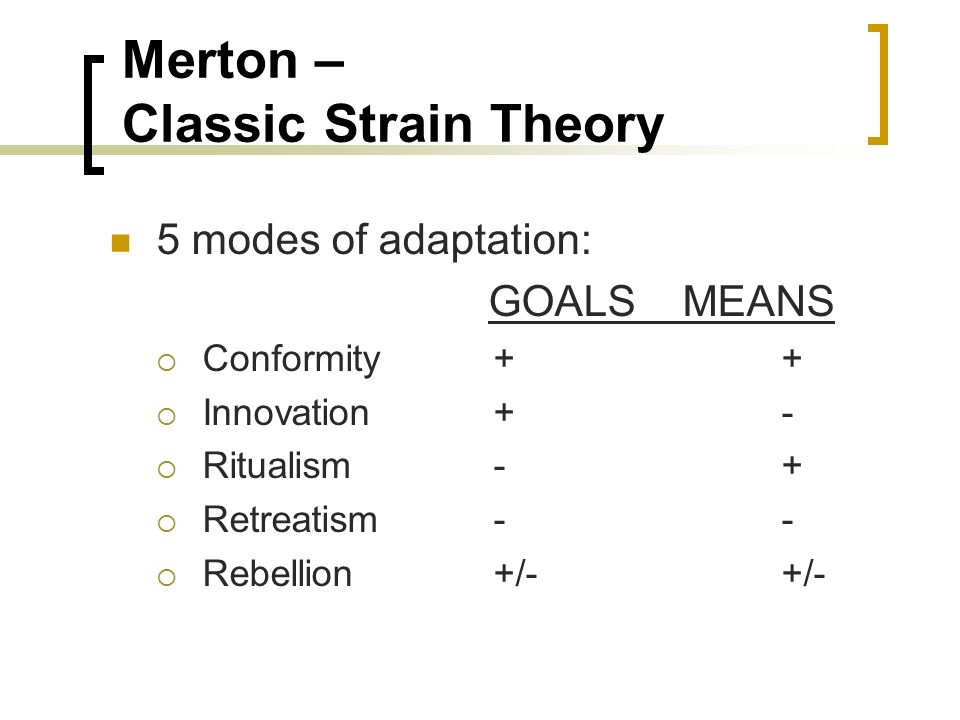 mertons five modes of adaptation