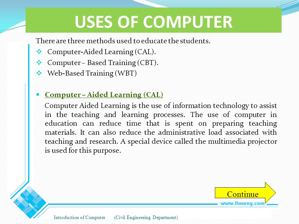 uses of computer in information technology