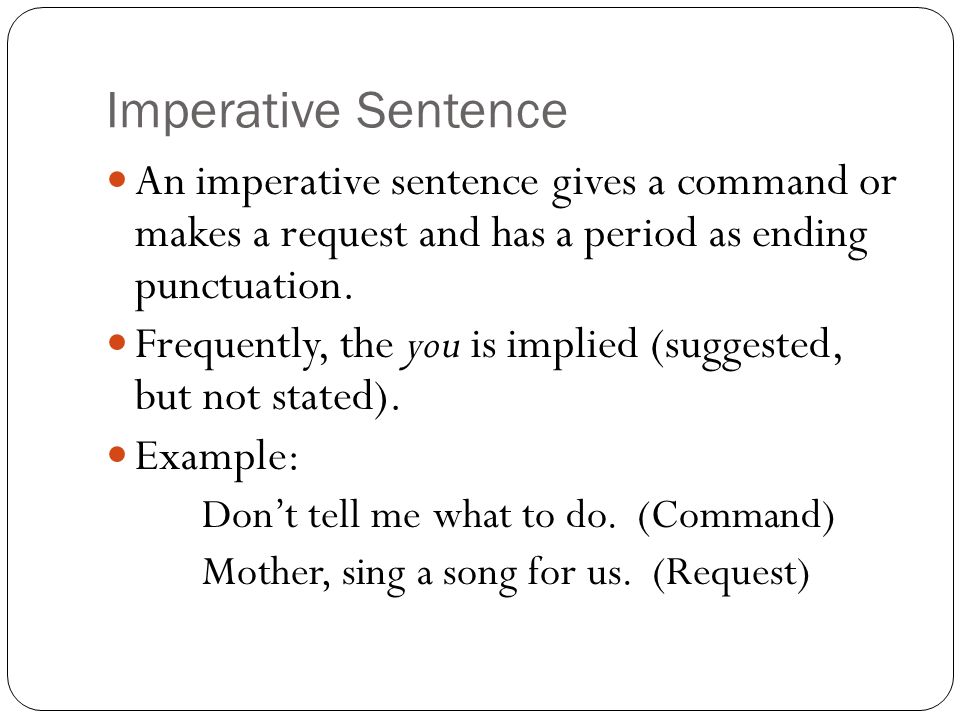 give example of declarative sentence