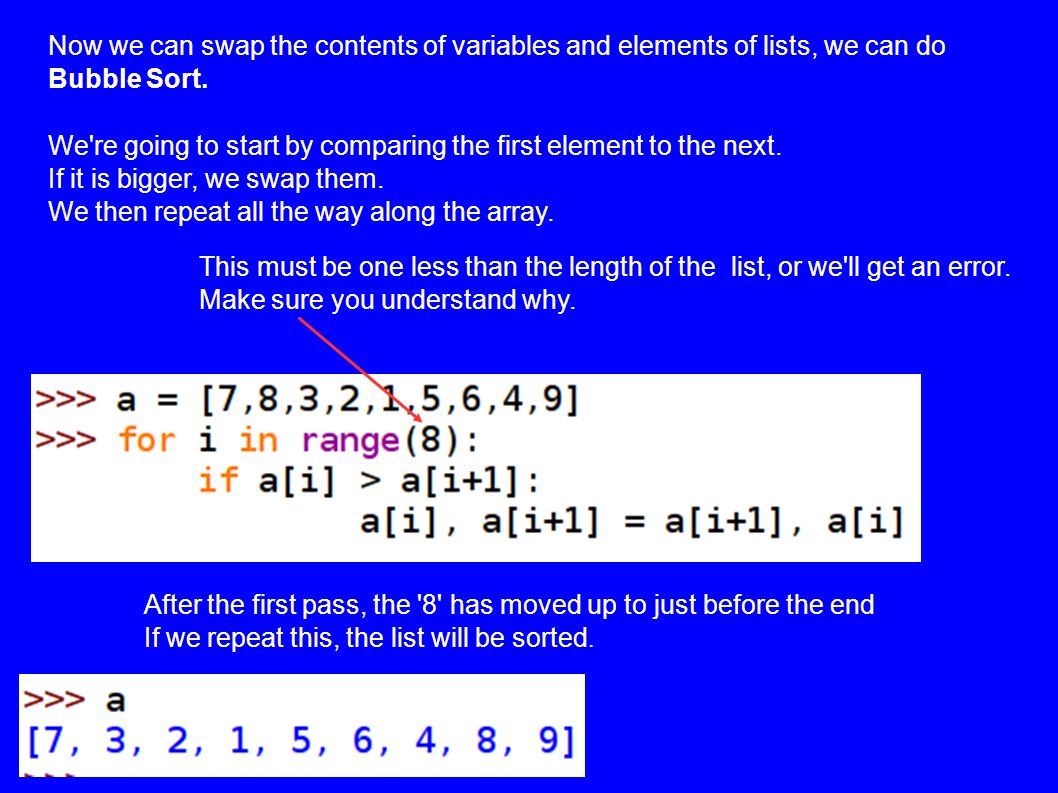 Aims: To learn about some simple sorting algorithms. To develop ...