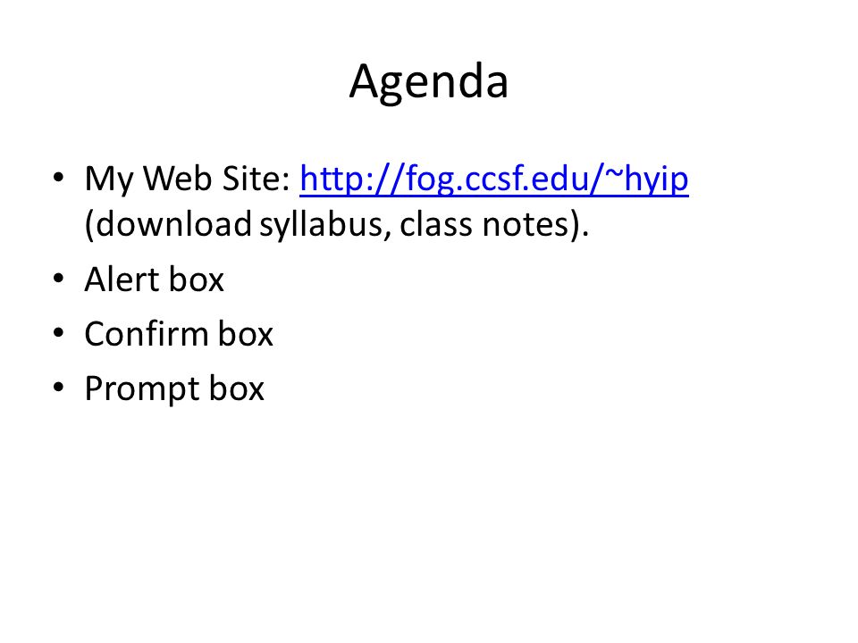 CNIT 133 Interactive Web Pags – JavaScript and AJAX Popup Boxes. - ppt ...