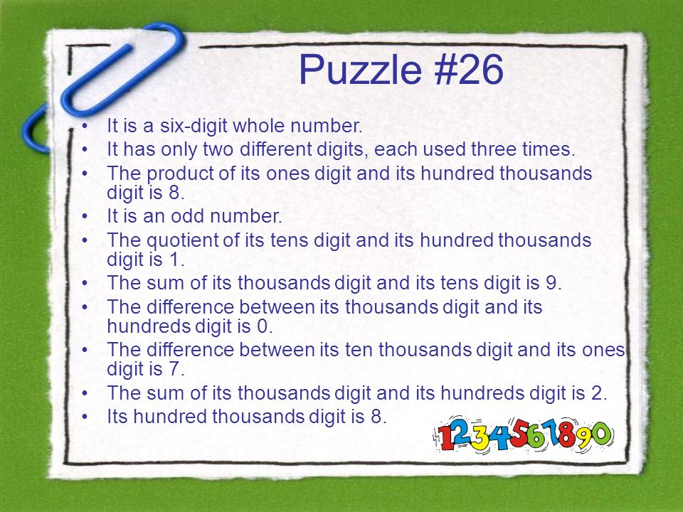 Logic Number Problems Grades Puzzles Challenge Puzzles. - ppt download