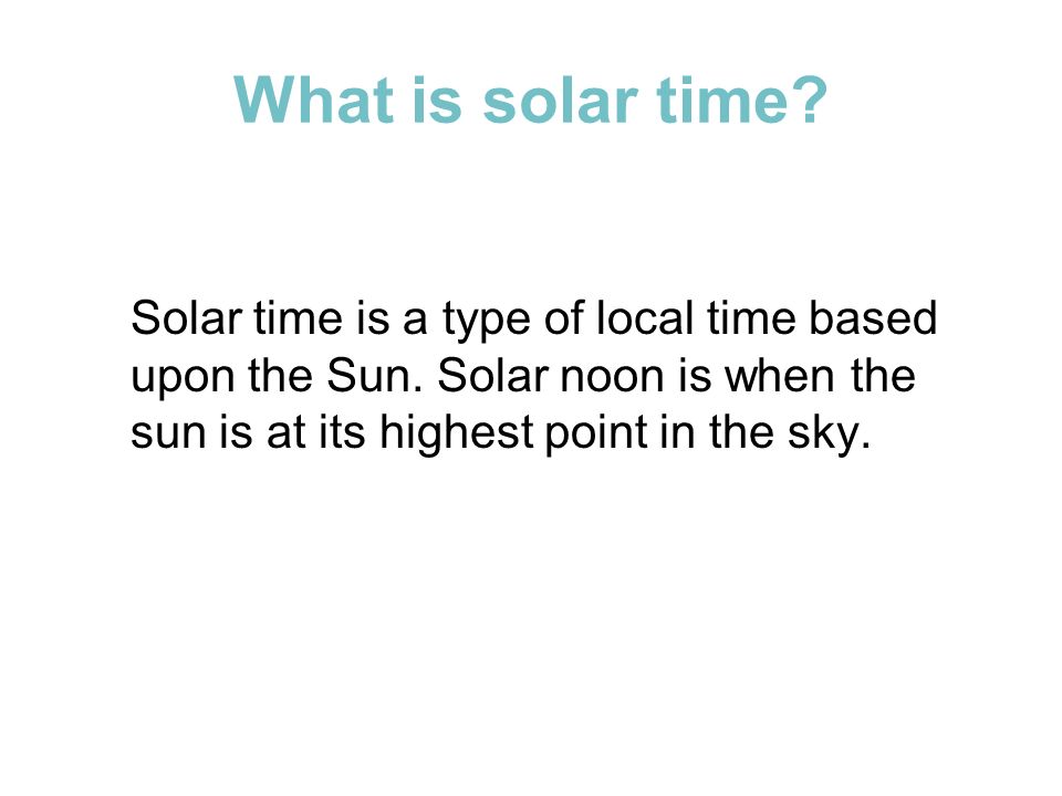 Solar time