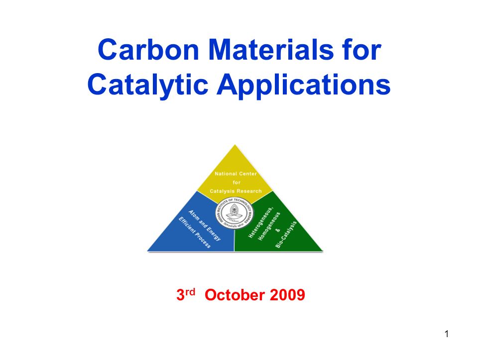 1 Carbon Materials for Catalytic Applications 3 rd October 2009