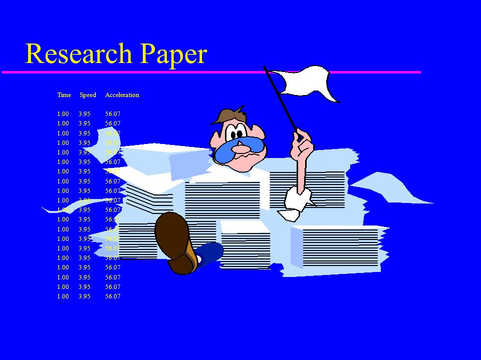 Research Paper u Don’t lose your focus in a pile of numbers or diagrams.