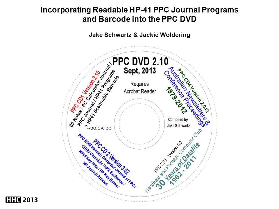 incorporating readable hp 41 ppc journal programs and barcode into
