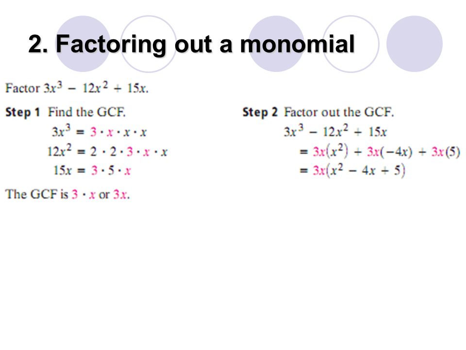 Aim How Do We Factor A Monomial From A Polynomial Do Now Do Now You Will Receive A Free