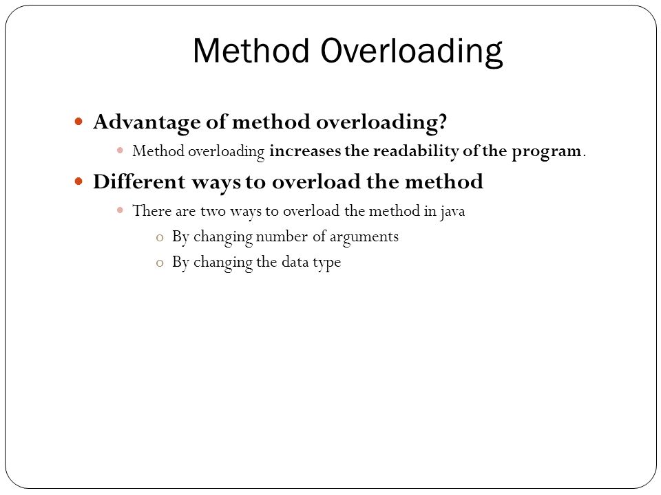 Java Method Overloading 
