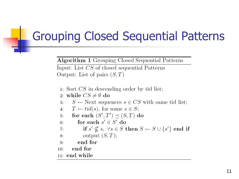 11 Grouping Closed Sequential Patterns