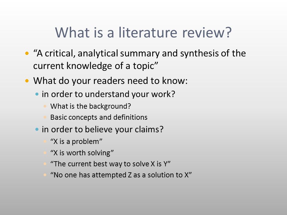how to write a literature review outline