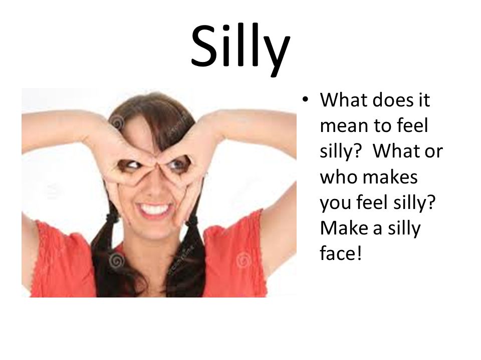 Silly What does it mean to feel silly What or who makes you feel silly Make a silly face!