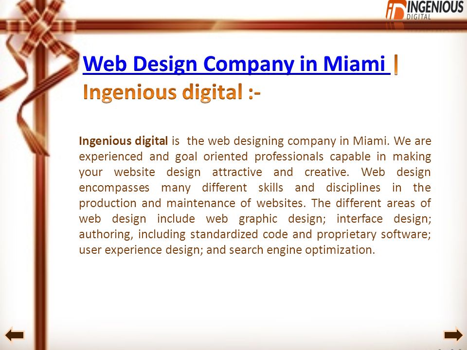 Ingenious digital is the web designing company in Miami.