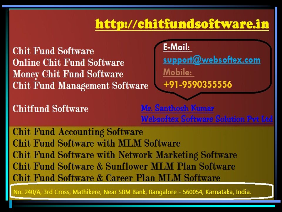 Websoftex Software Solutions Private Limited, a Bangalore based Company, an authorized software service provider engaged in Chit Fund Software or Kuries Software Development in Bangalore with maximum level protection.