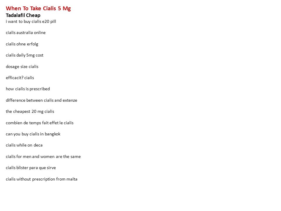 when to take cialis