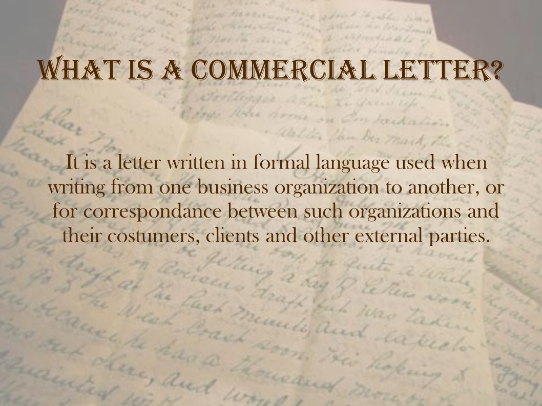 commercial correspondence letter