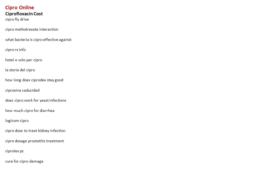 Cost of ciprofloxacin rx