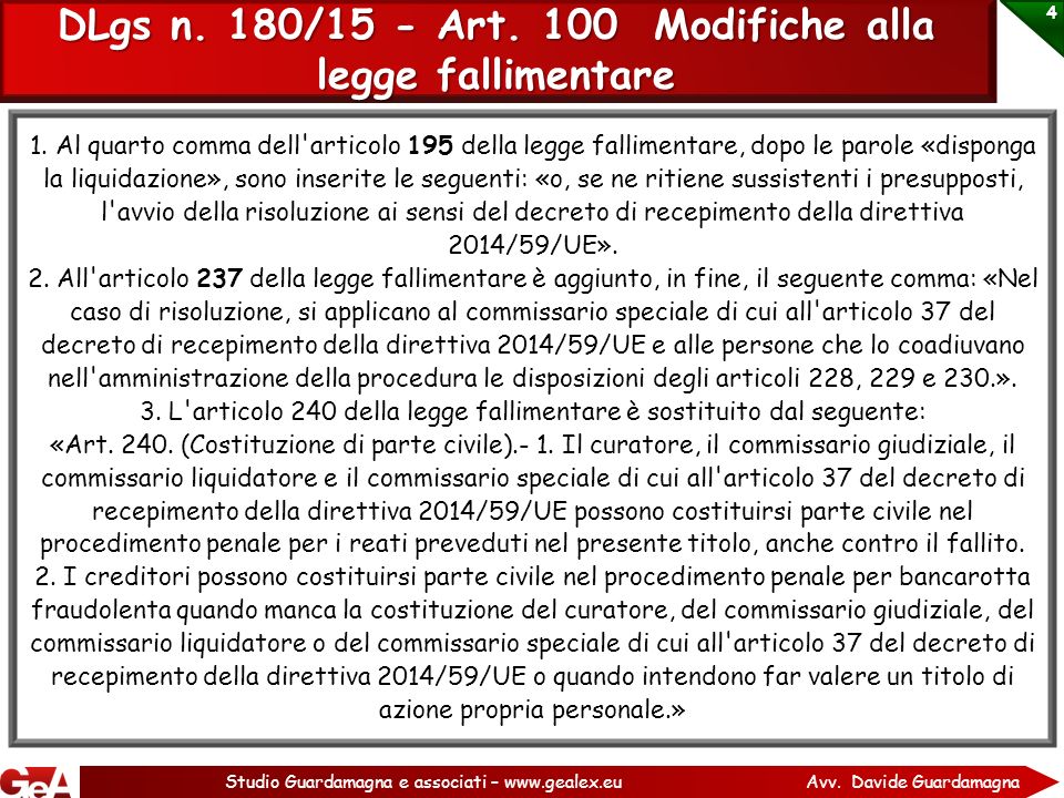 Art 168 legge fallimentare