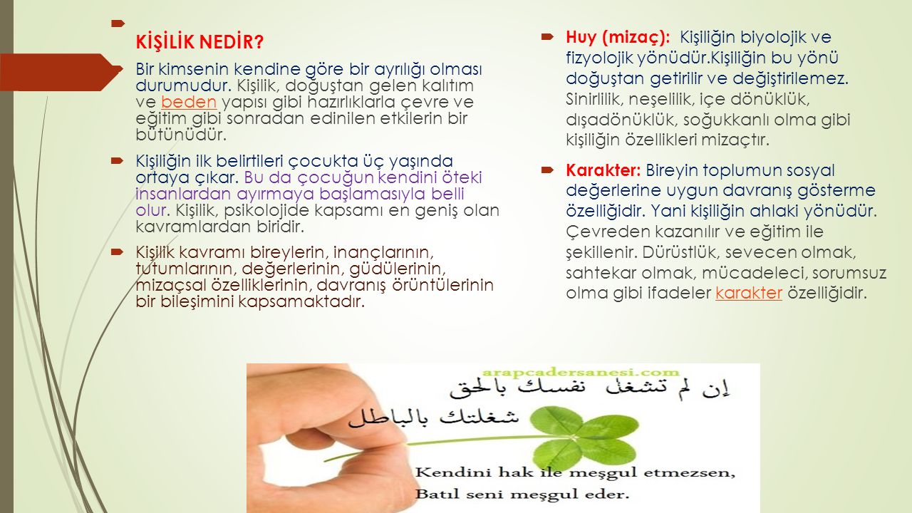 Psikolojide kişilik yapısı Psikolojide kişilik yapısı
