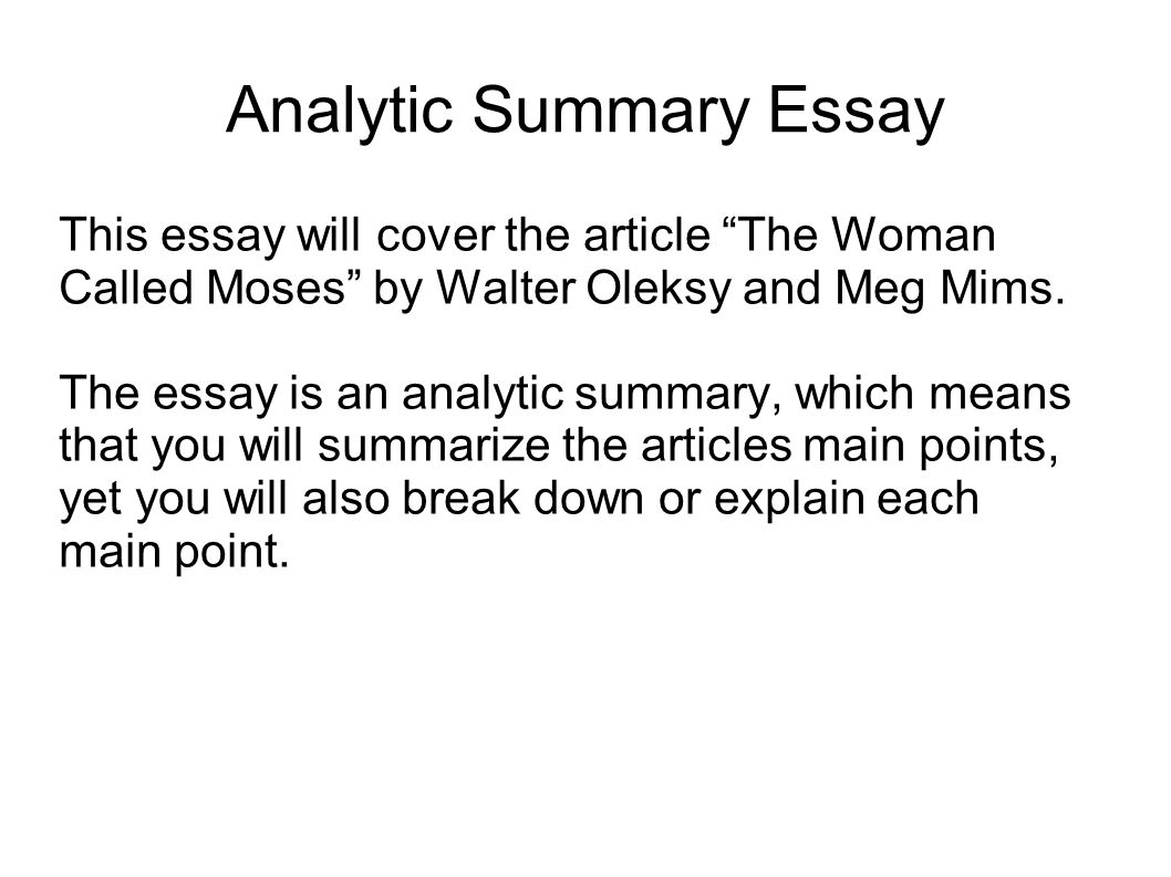 how to write a summary essay of an article