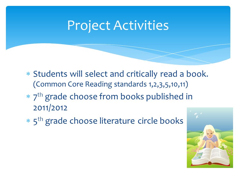  Students will select and critically read a book.