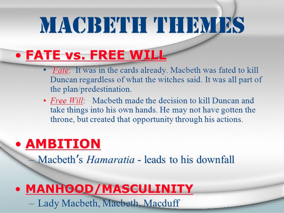 macbeth fate vs free will essay