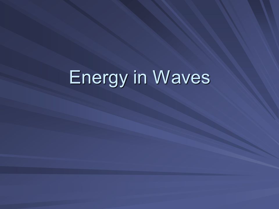 Energy in Waves