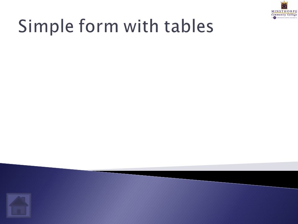 Simple form with tables