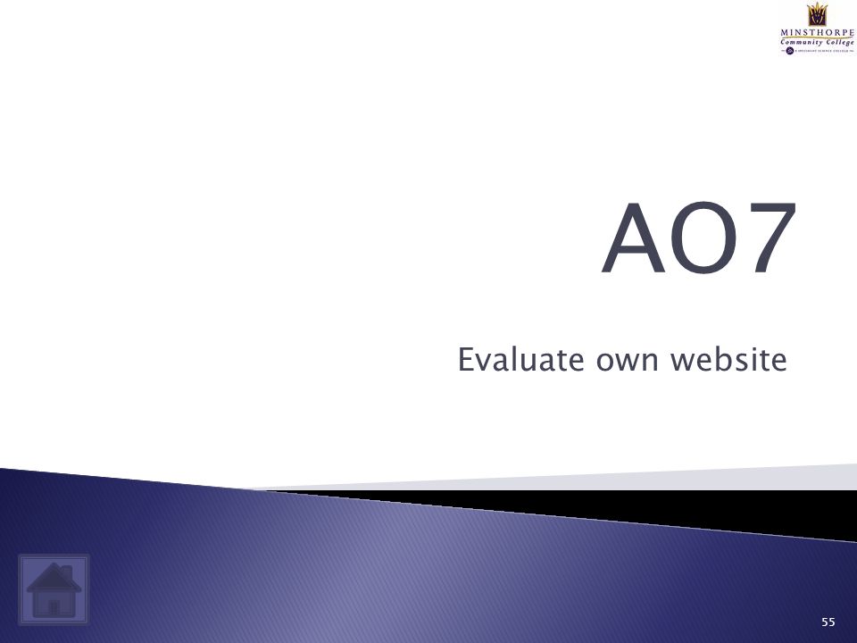 Evaluate own website 55 AO7