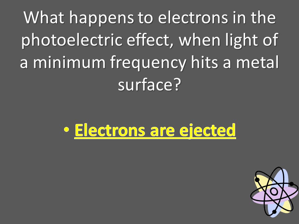 What happens to electrons in the photoelectric effect, when light of a minimum frequency hits a metal surface