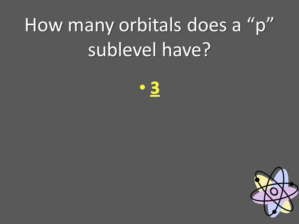 How many orbitals does a p sublevel have