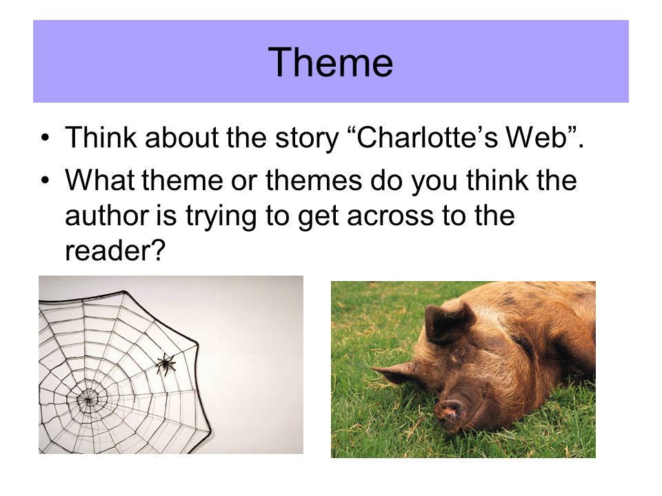 Theme Think about the story Charlotte’s Web .
