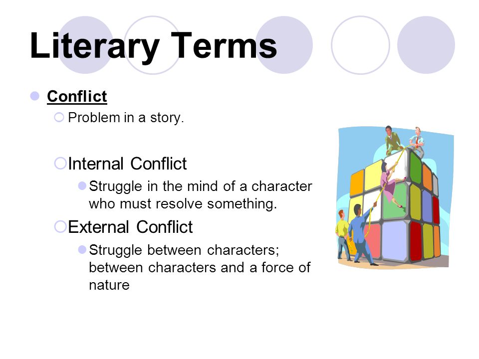 Literary Terms Conflict  Problem in a story.