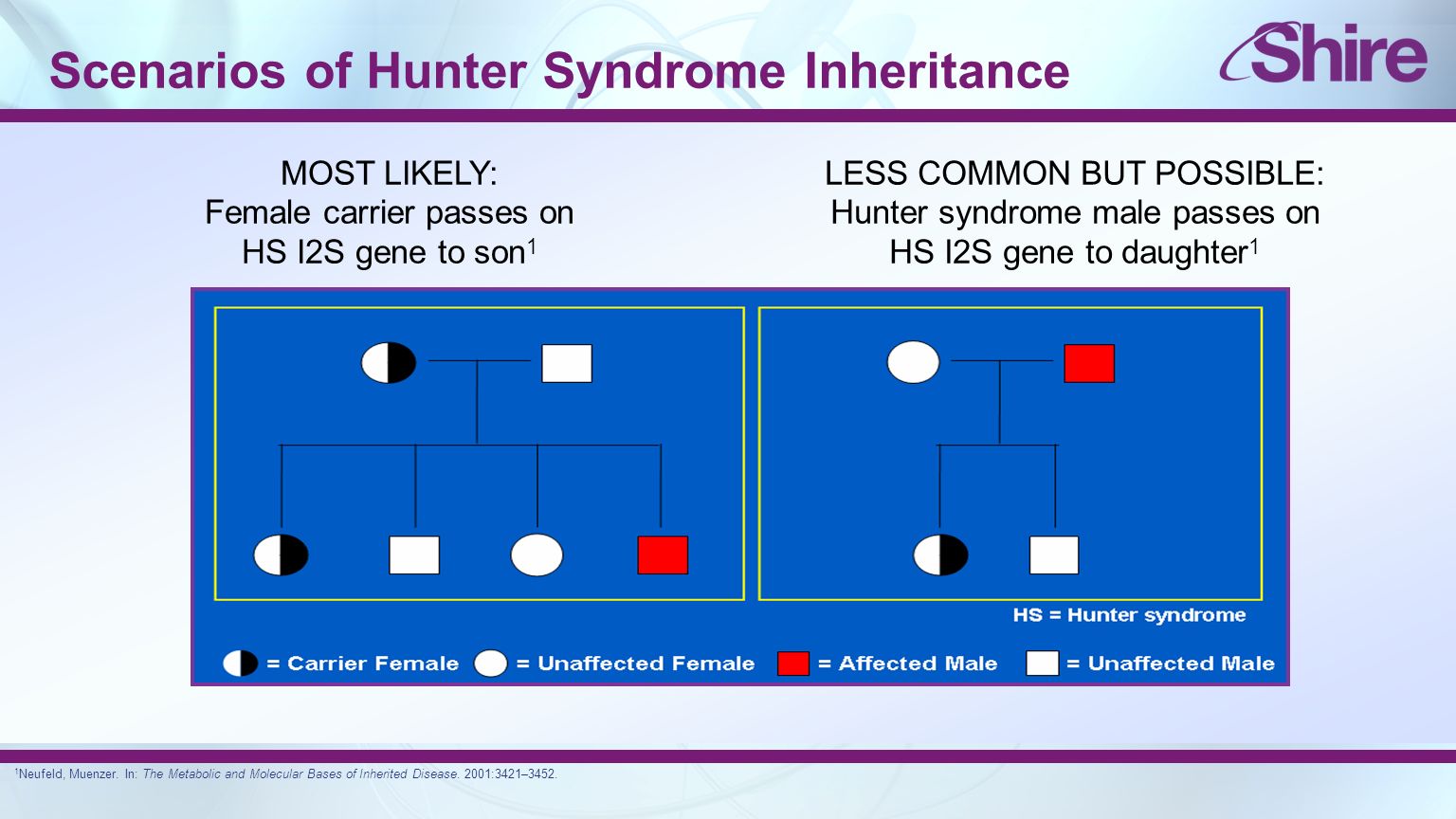Scenarios of Hunter Syndrome Inheritance 1 Neufeld, Muenzer.